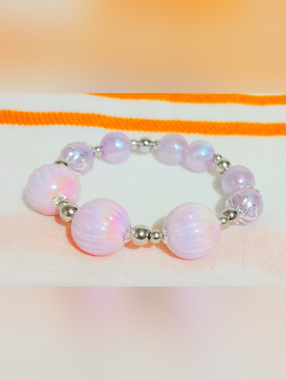 Handmade Bracelet One Of A Kind. Purple Premium Acrylic. Size 7''.